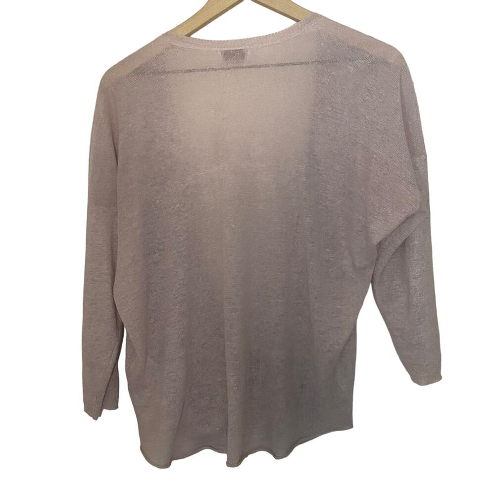 Wrap London 100% Linen Draped Surplice Sweater Women’s Size Small Blush Pink - Picture 2 of 6